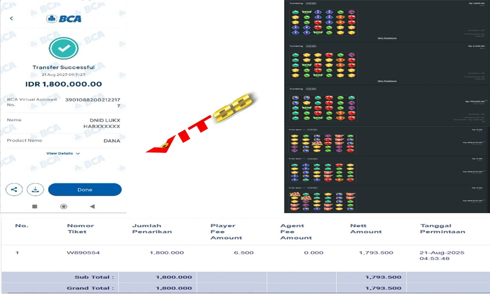Bukti Withdraw Slot Starlight Princess 1000