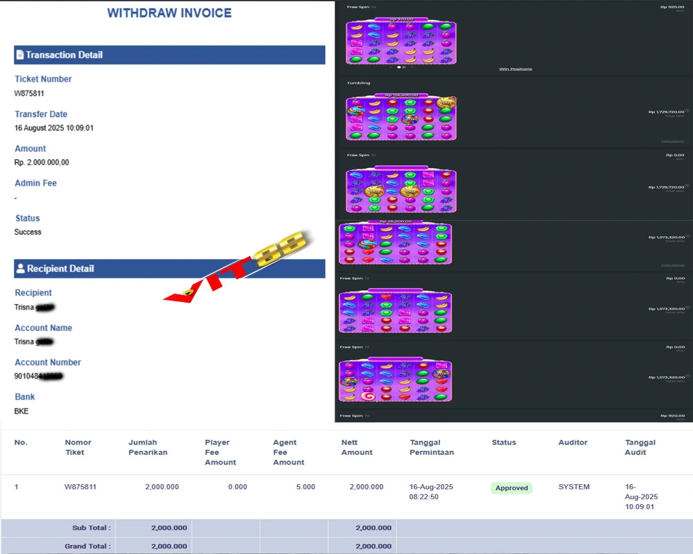 Bukti Withdraw Sweet Bonanza Super Scatter & Gates of Olympus