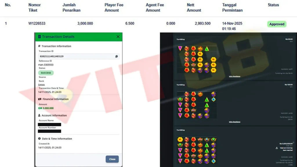 Bukti Kemenangan Slot Jumat 14 November 2025: Scatter Deras, WD Kilat, Cuan Ngalir di VIT88!