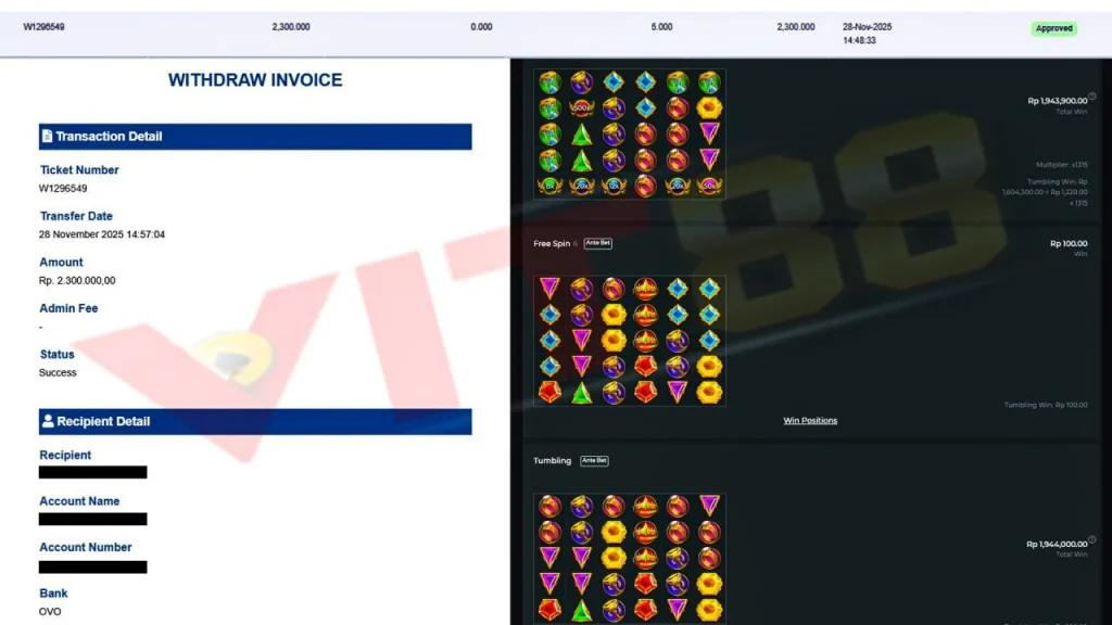 Bukti Kemenangan Slot Jumat 28 November 2025: Scatter Deras, Cuan Deras, WD Ngebut di VIT88!