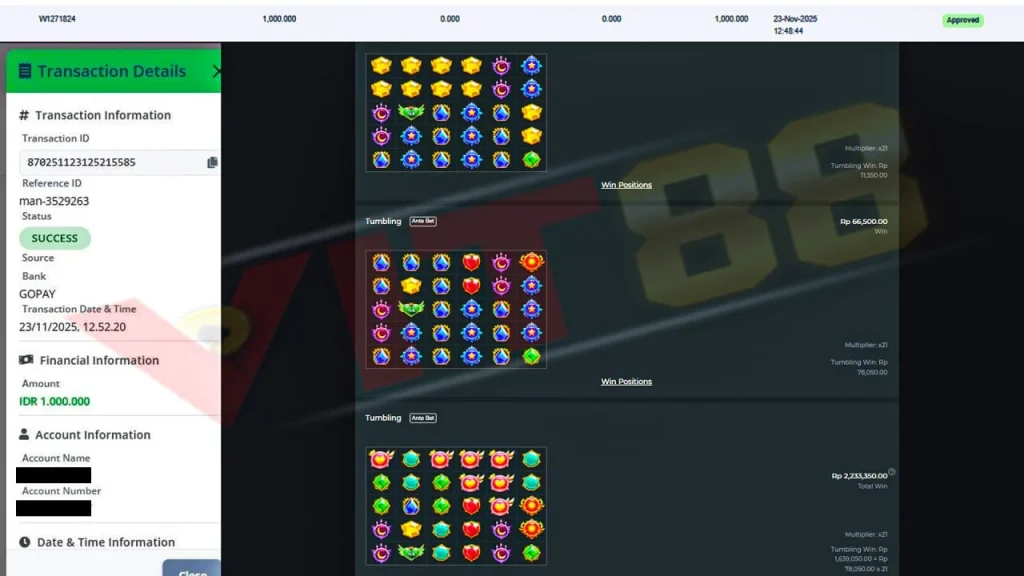 Bukti Kemenangan Slot Minggu 23 November 2025: Scatter Deras, Cuan Deras, WD Ngebut di VIT88!