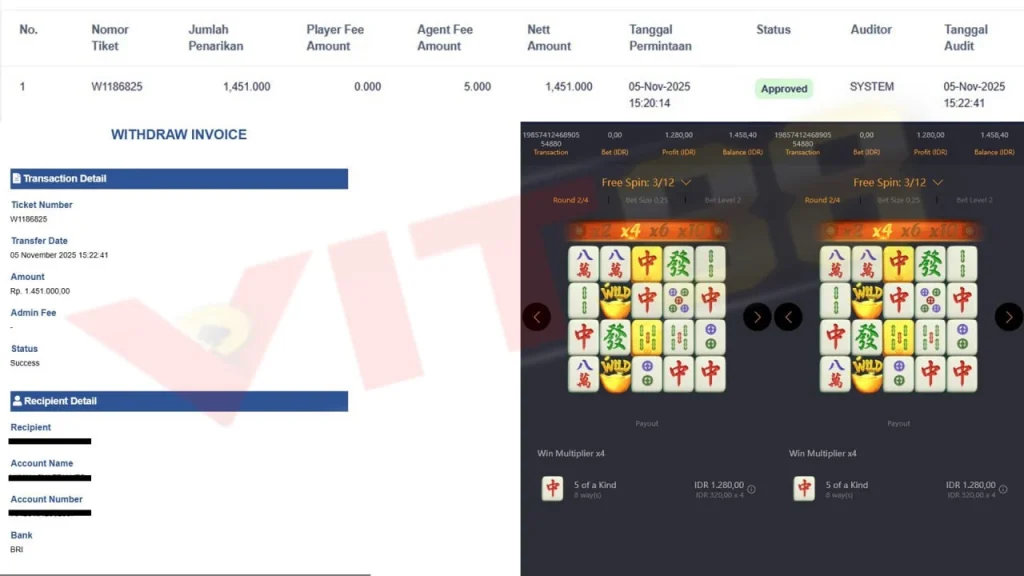 Bukti Kemenangan Slot Rabu 5 November 2025: Scatter Tumpah, Cuan Melimpah di VIT88!