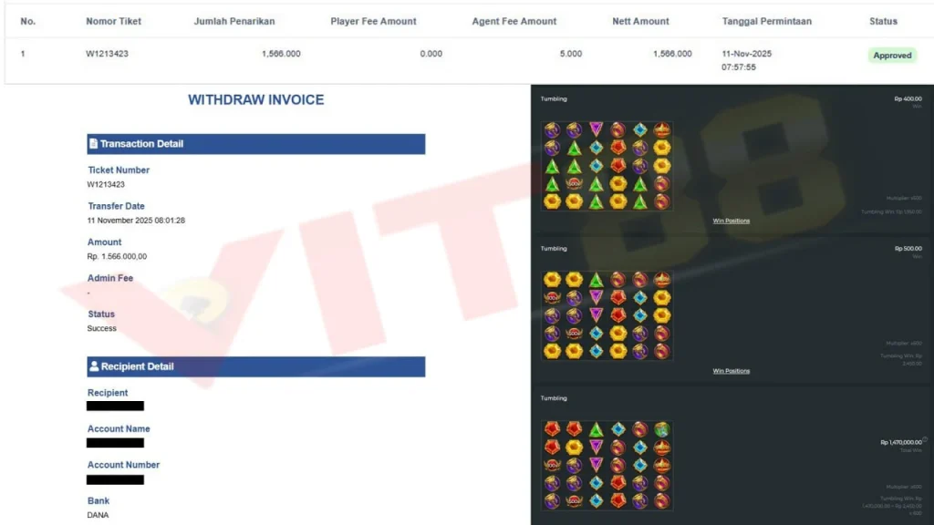 Bukti Kemenangan Slot Selasa 11 November 2025: Scatter Deras, Zeus Ngamuk, dan Cuan Tumpah di VIT88!